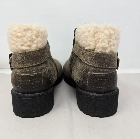 UGG Womens Winter Boots Sz 6.5 Benson Waterproof Wool Lining Distressed Leather - Picture 4 of 14
